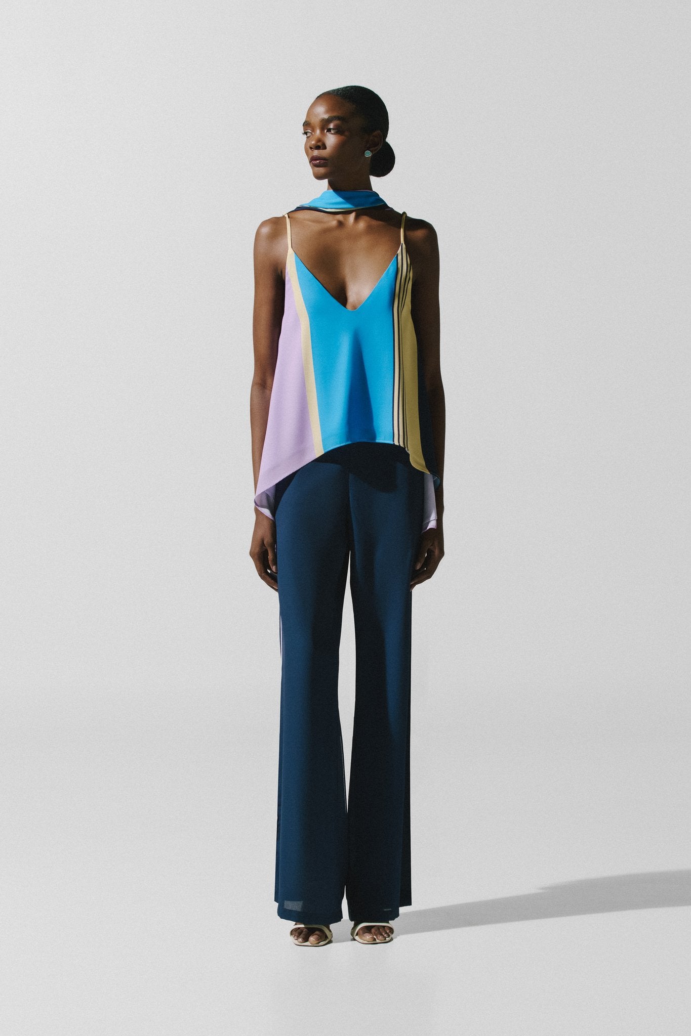 Zia V-Neck Top and Wide-Leg Pants Set