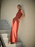 Vivienne Mock-Neck Belted Jumpsuit