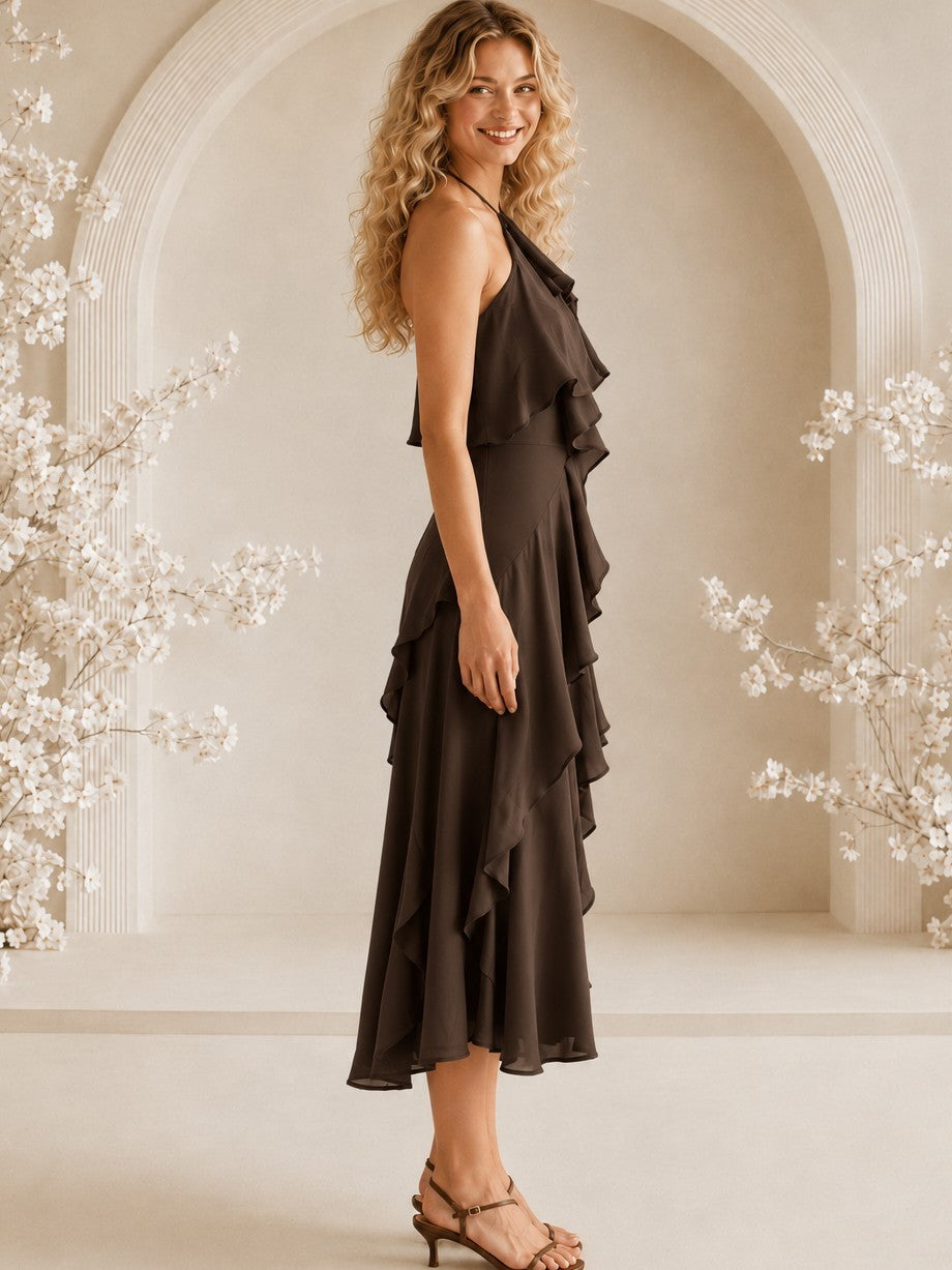 Amara Ruffle Midi Dress