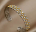 Crystal Cross Open Bracelet