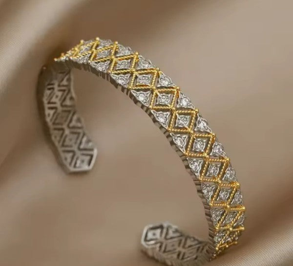 Crystal Cross Open Bracelet