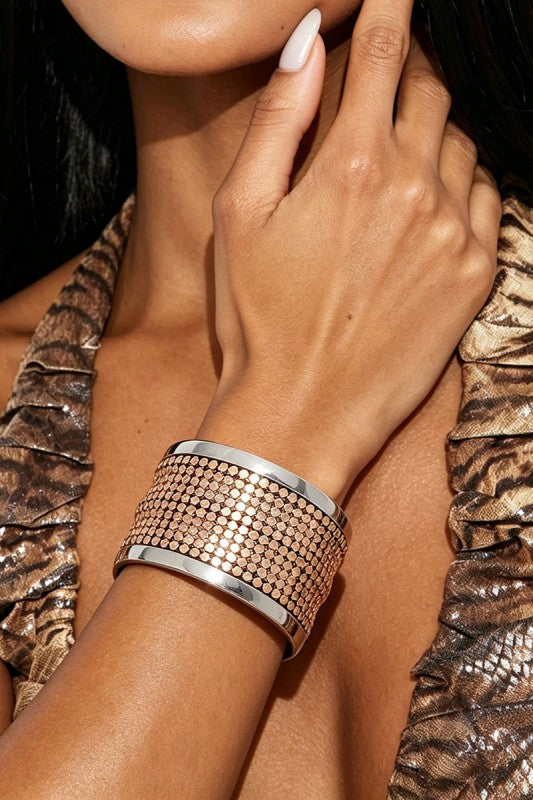 Wide Mesh Cuff Bracelet