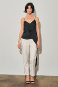 Satin Cascade Draped Top