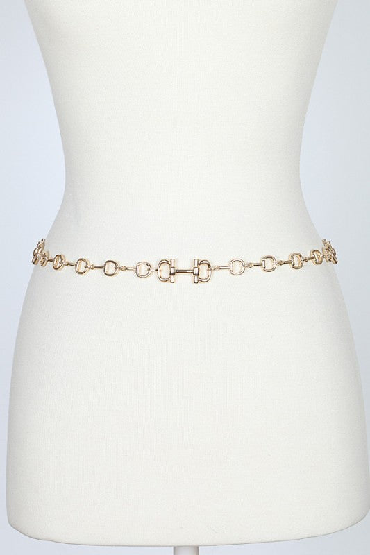 Horsebit Link Chain Waist Belt
