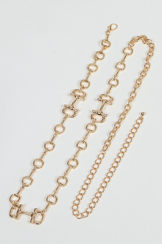 Horsebit Link Chain Waist Belt
