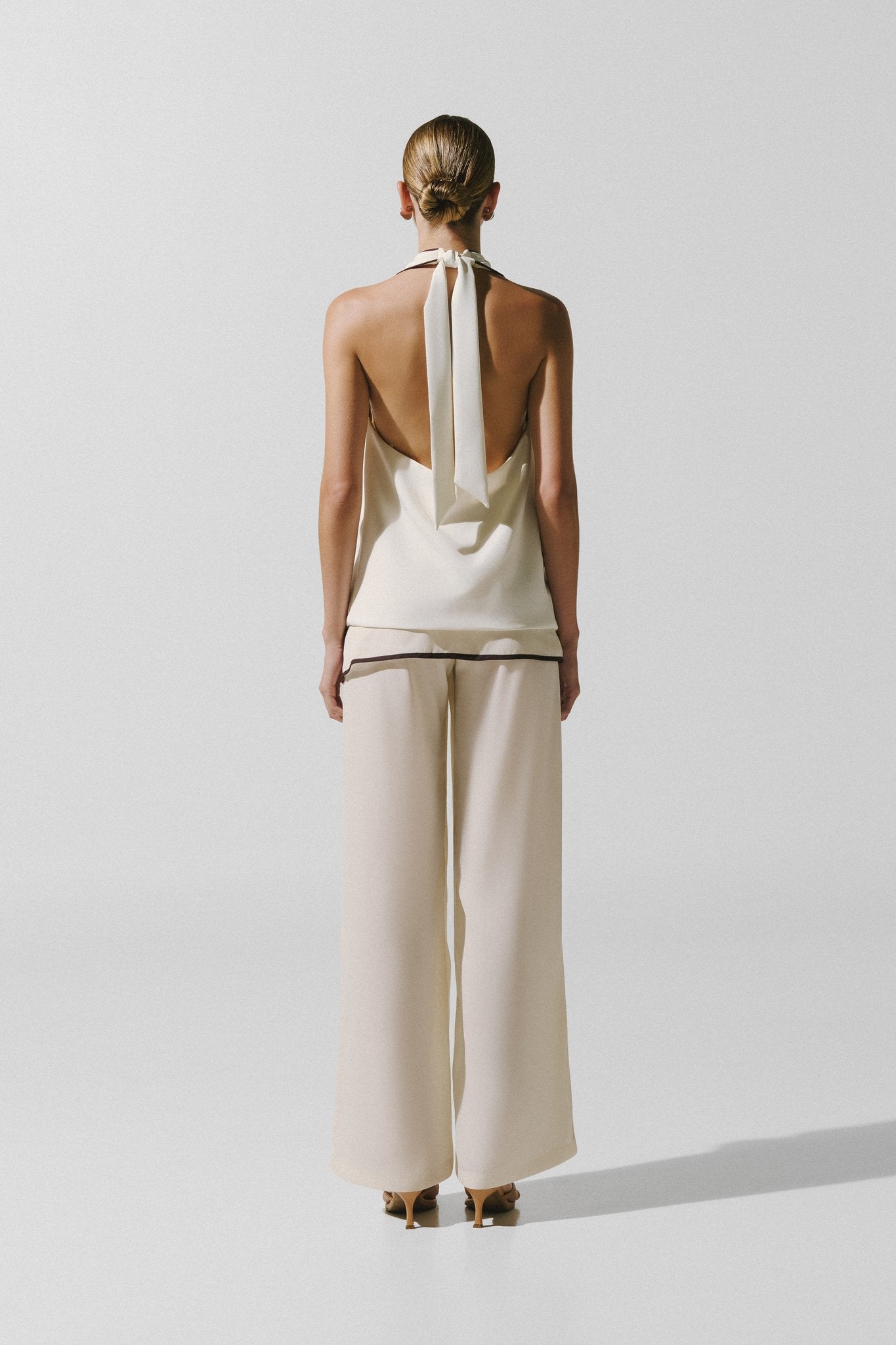Bianca Open-Back Top and Wide-Leg Pants Set