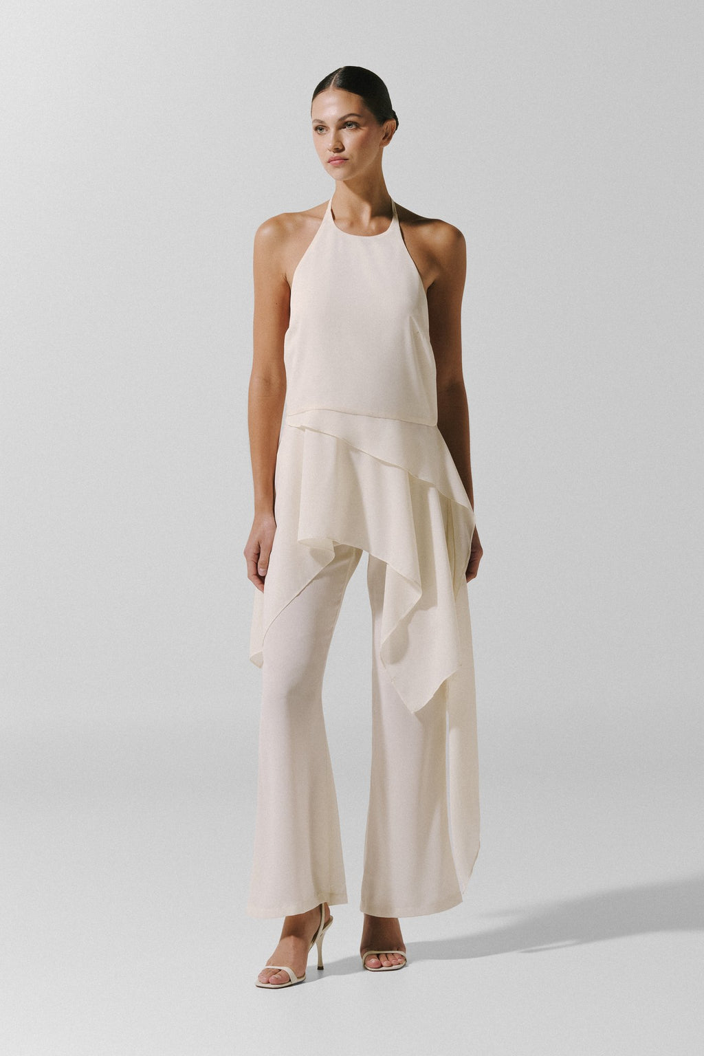 Lorenza Halter Top and Flared Pants Set