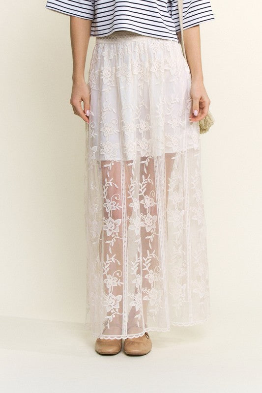 Floral Lace Maxi Skirt