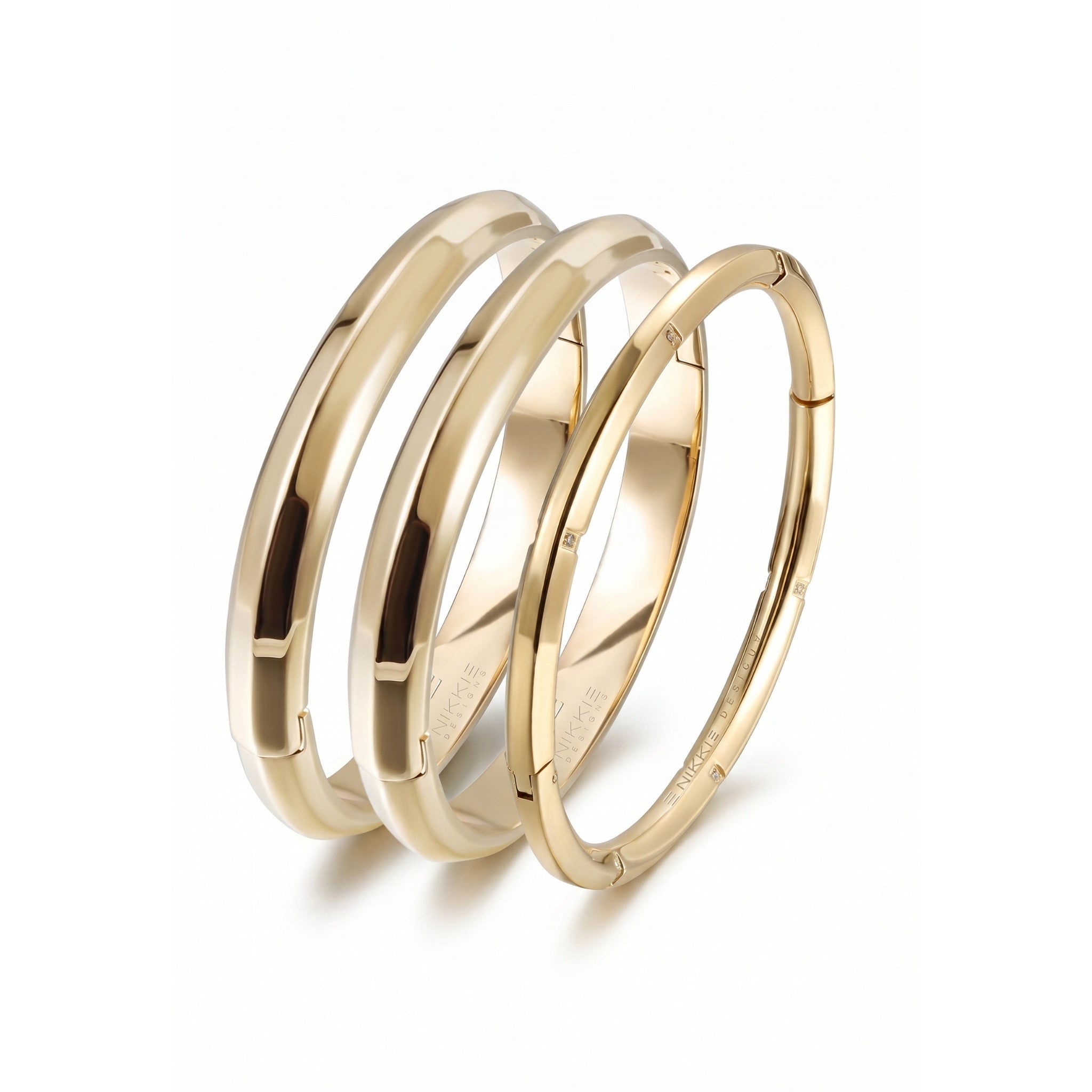 Bold Bangle Set Gold