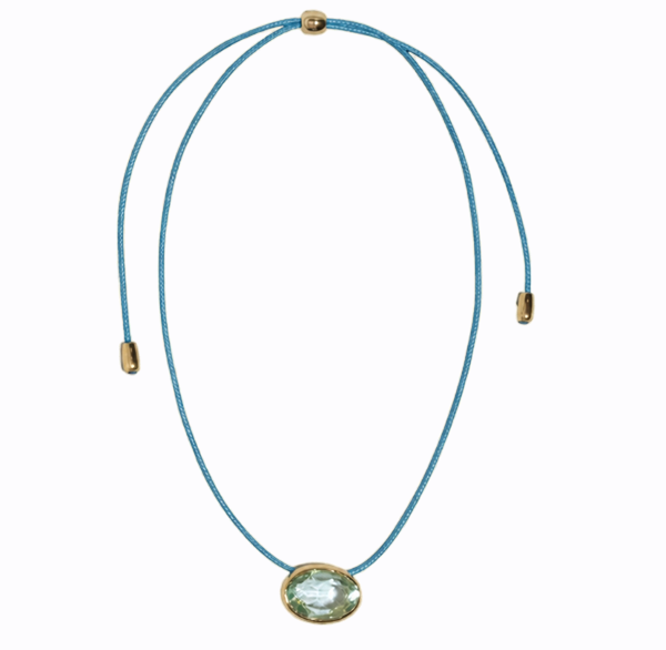 Gold Bezel Crystal Pendant Necklace