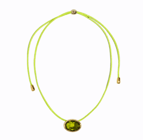 Gold Bezel Crystal Pendant Necklace