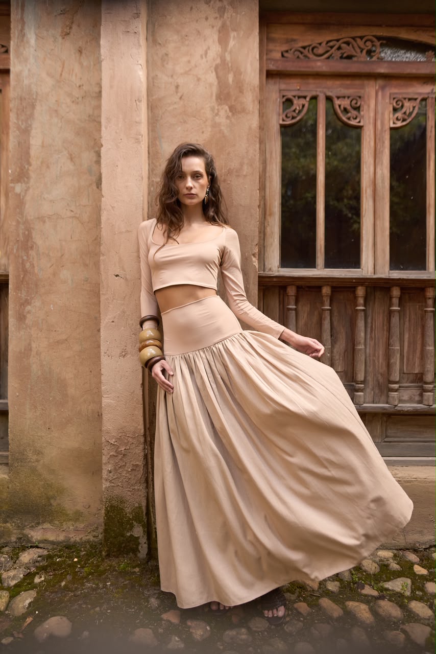 Dali Nude Top and Skirt Set