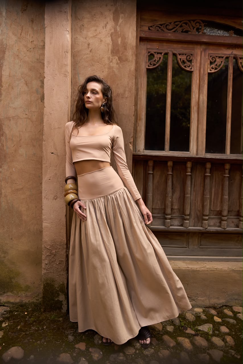 Dali Nude Top and Skirt Set
