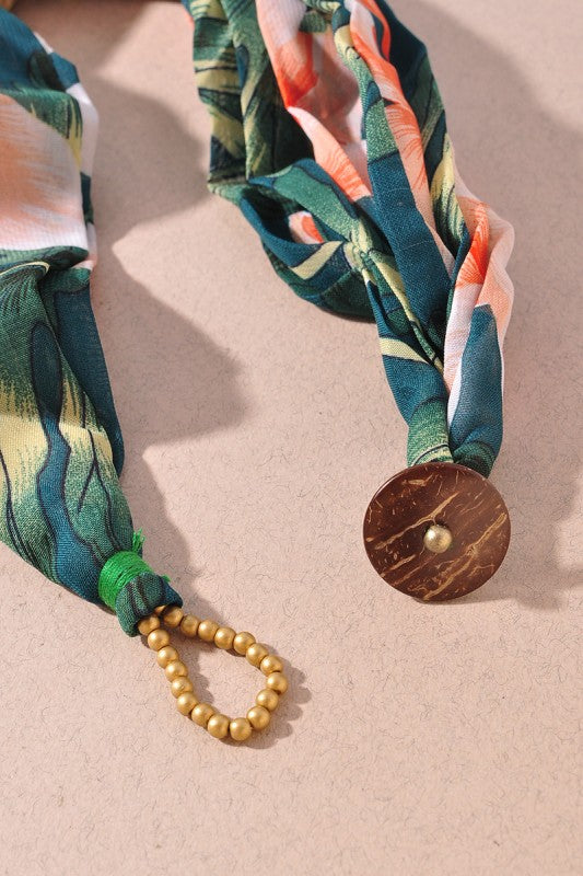 Divine Metal Pendant Scarf Necklace