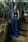 Garden Dark Blue Denim Top and Pants Set
