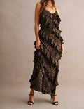 Leopard Ruffle Maxi Dress