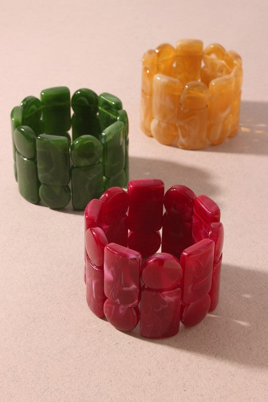 Marbled Resin Stretch Bracelet