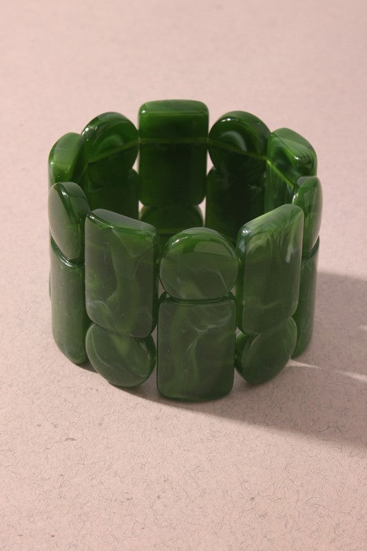 Marbled Resin Stretch Bracelet