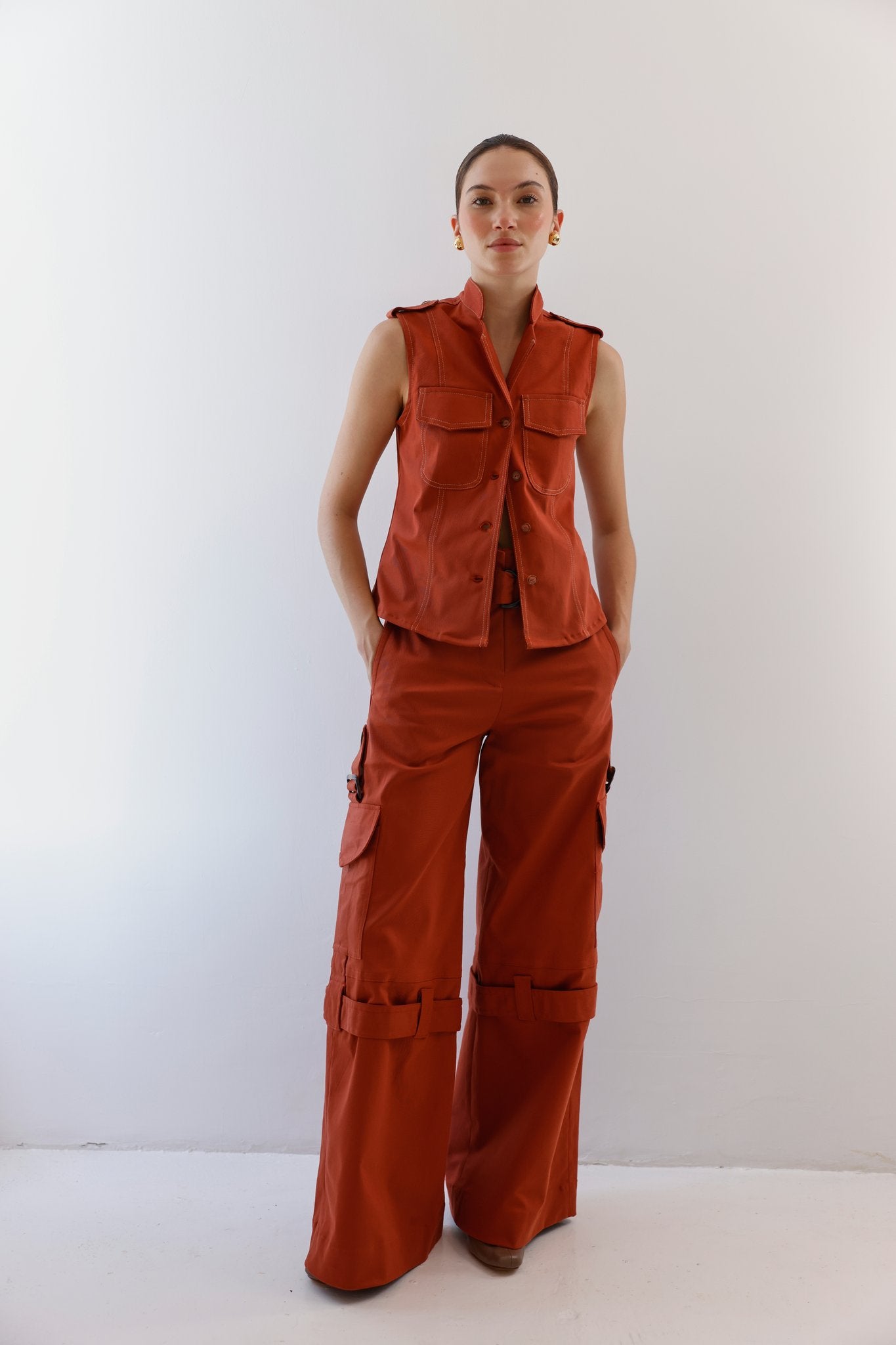 Amanda Brick Blouse and Pants Set