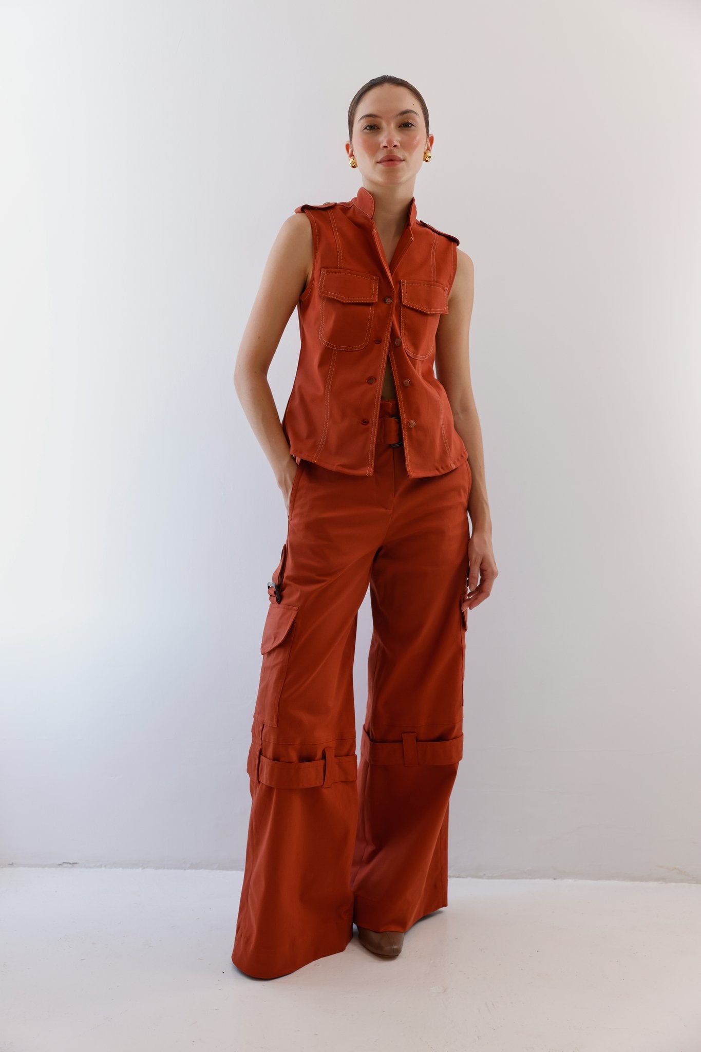 Amanda Brick Blouse and Pants Set