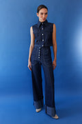 Tamara Denim Blazer and Pants Set