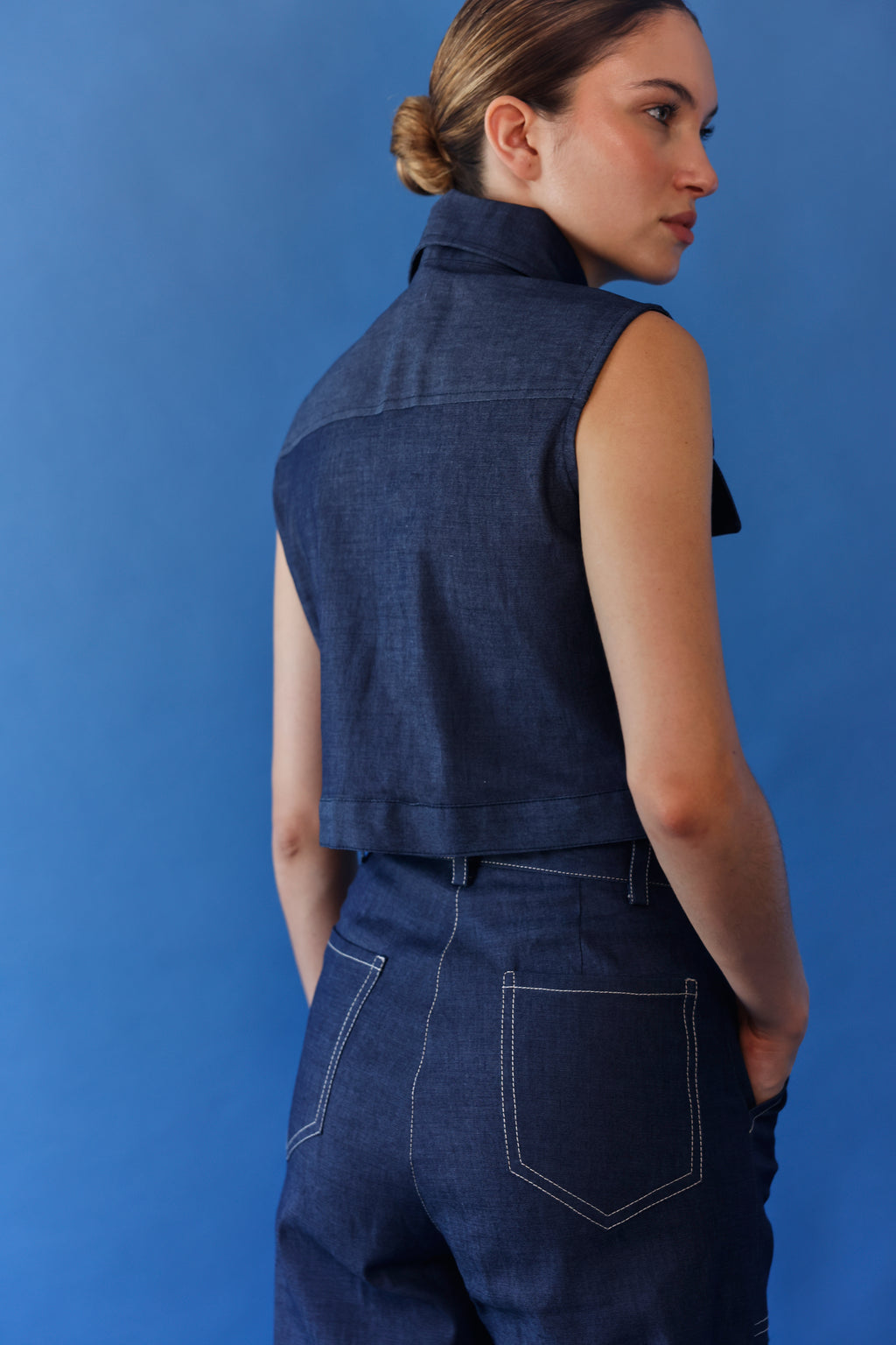 Tamara Denim Blazer and Pants Set