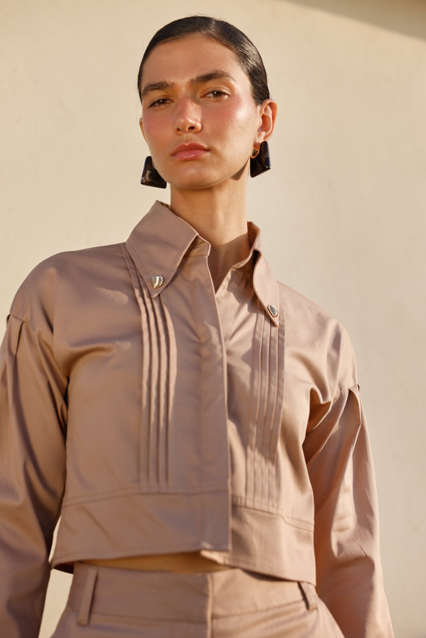 Olivia White Shirt and Skirt Set