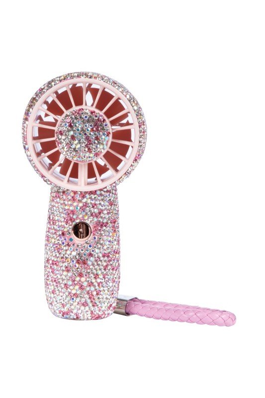 Rechargeable Ceramic Rhinestone Mini Keychain Fan