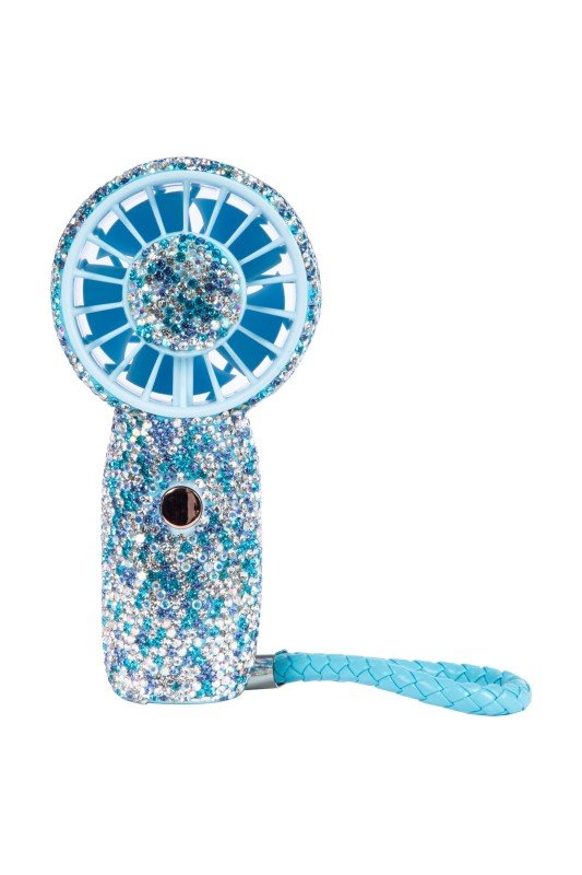 Rechargeable Ceramic Rhinestone Mini Keychain Fan