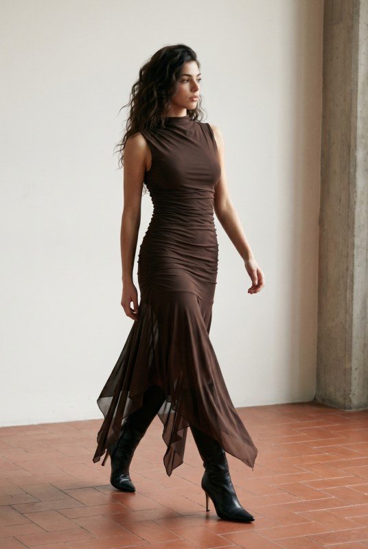 Serena Asymmetric Maxi Dress
