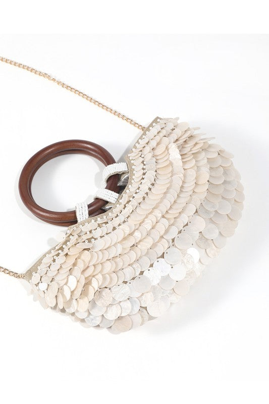 Shell beaded Clutch Horizontal