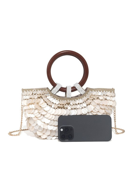 Shell beaded Clutch Horizontal