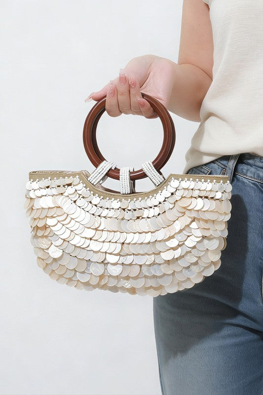 Shell beaded Clutch Horizontal