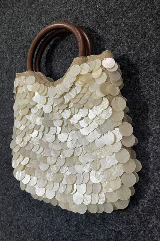 Shell beaded Clutch Vertical