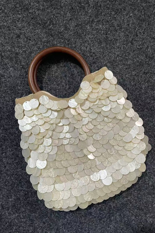 Shell beaded Clutch Vertical