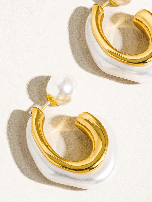 The Pearl C-Hoop Earrings