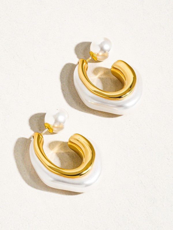 The Pearl C-Hoop Earrings