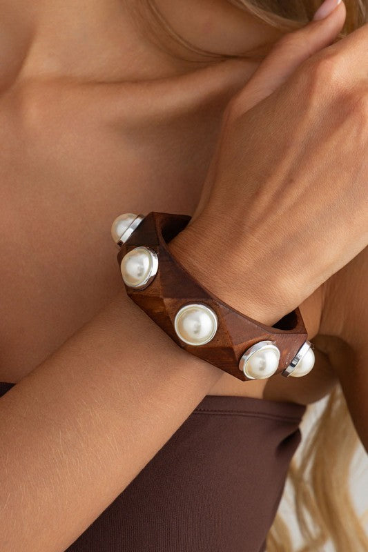 The Pearl Wood Bangle