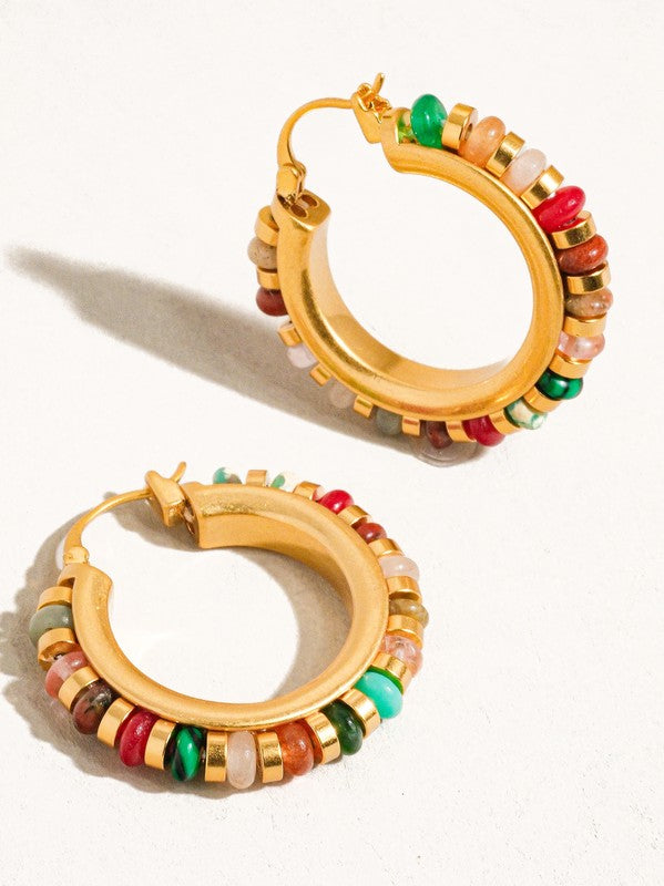 The Resort Beaded Hoops