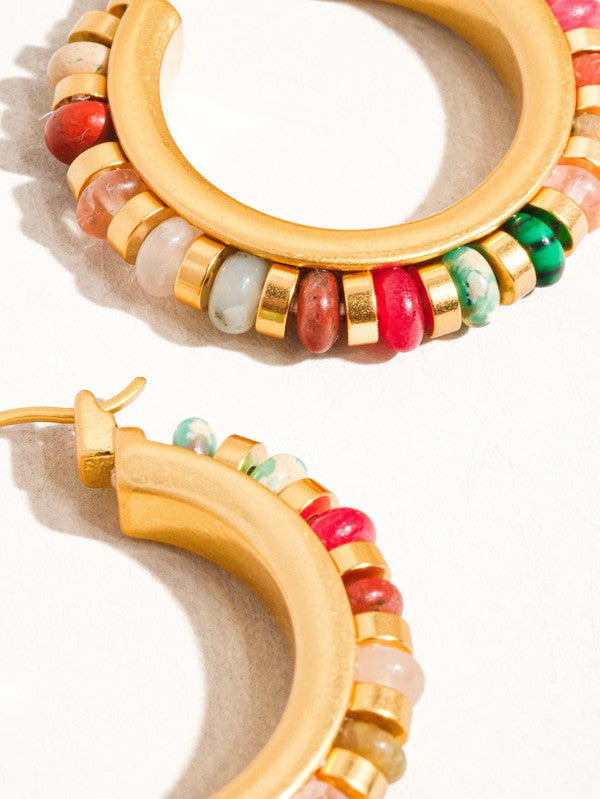 The Resort Beaded Hoops