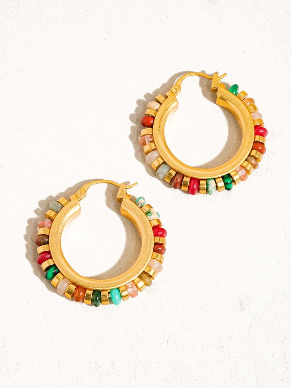 The Resort Beaded Hoops