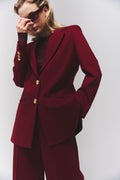Lola Burgundy Blazer and Trousers Set
