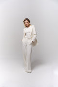 Elipsis Ivory Blazer, Top and Trousers Three-Piece Set