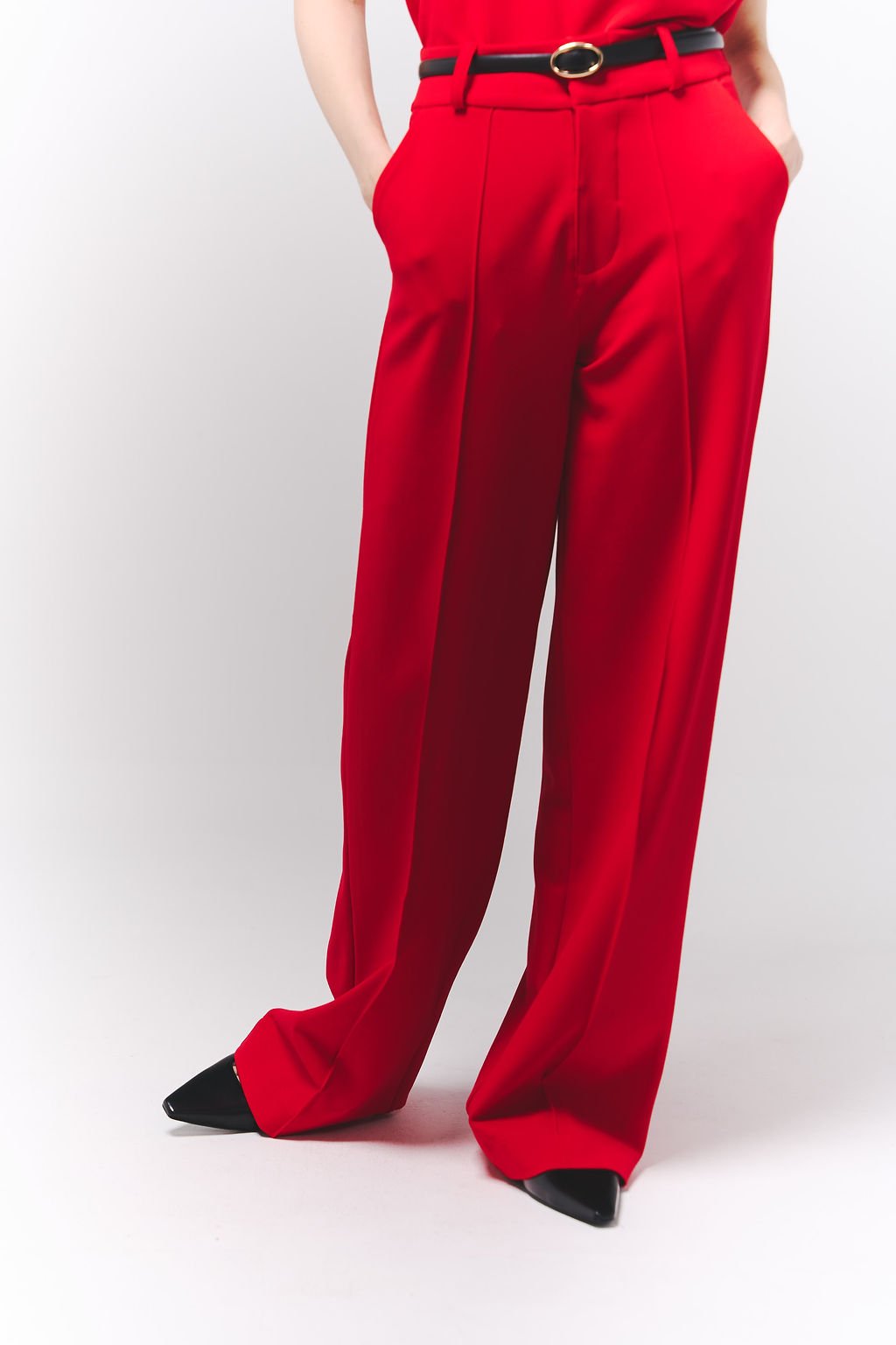 Conjunto de chaqueta y pantalón rojo cereza Origen