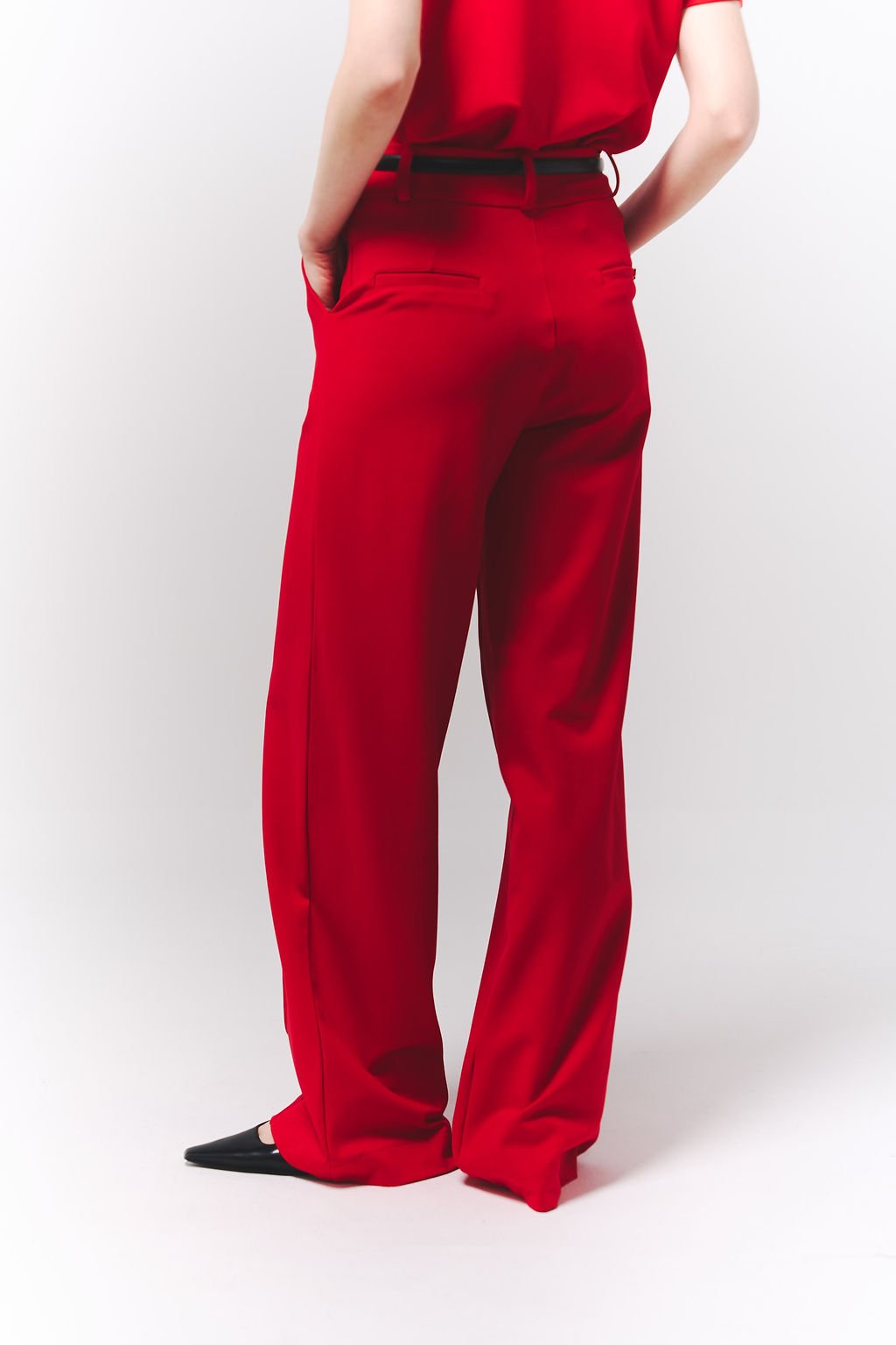 Conjunto de chaqueta y pantalón rojo cereza Origen