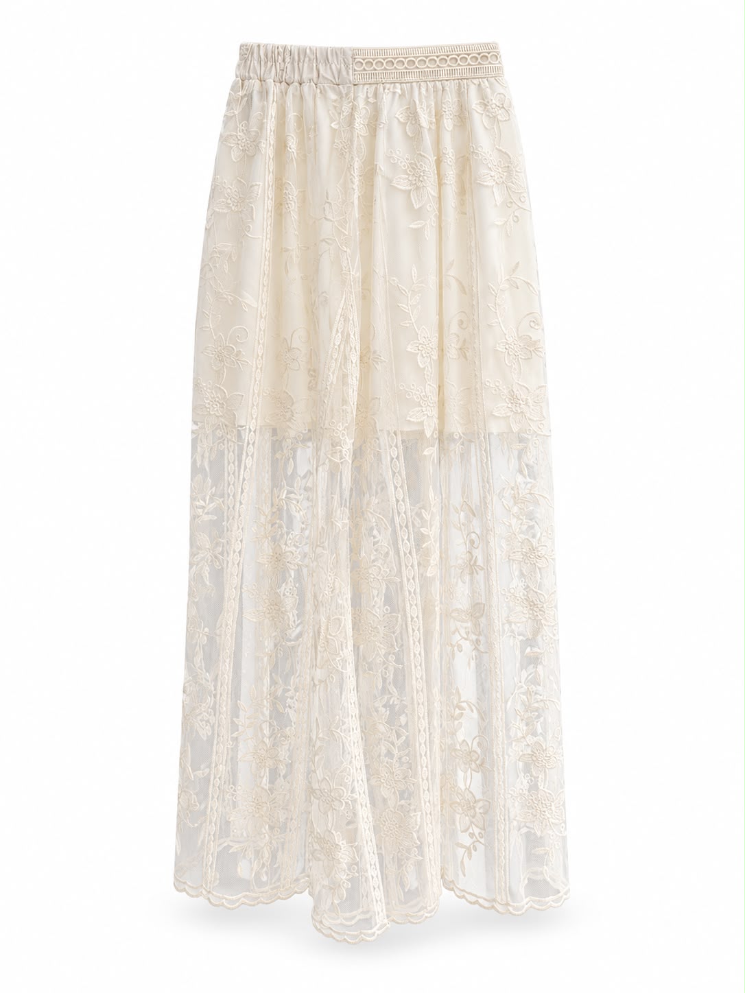 Floral Lace Maxi Skirt