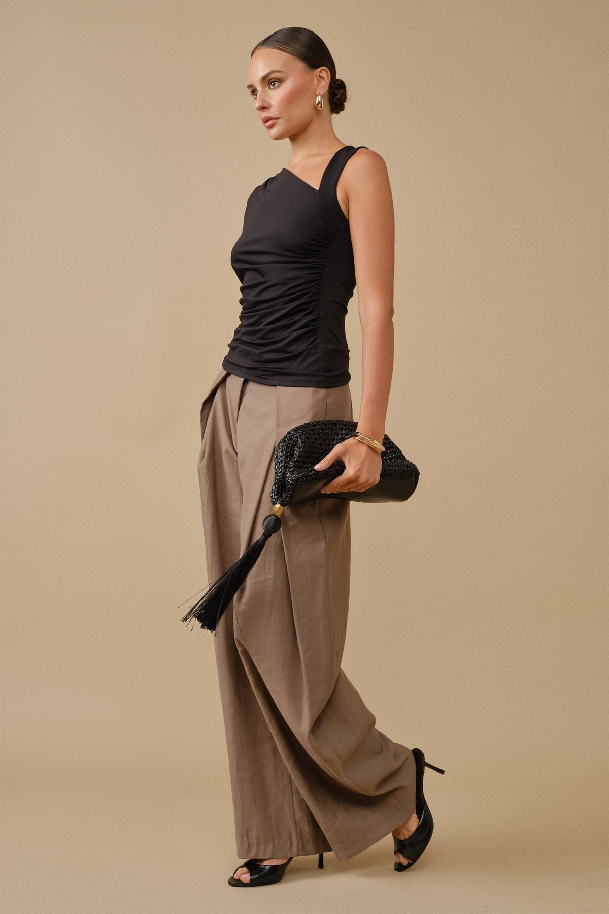 Zaria Asymmetric Ruched Top